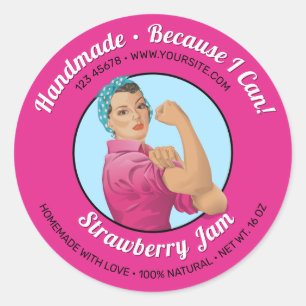Rosie the Riveter Jar Lid Label