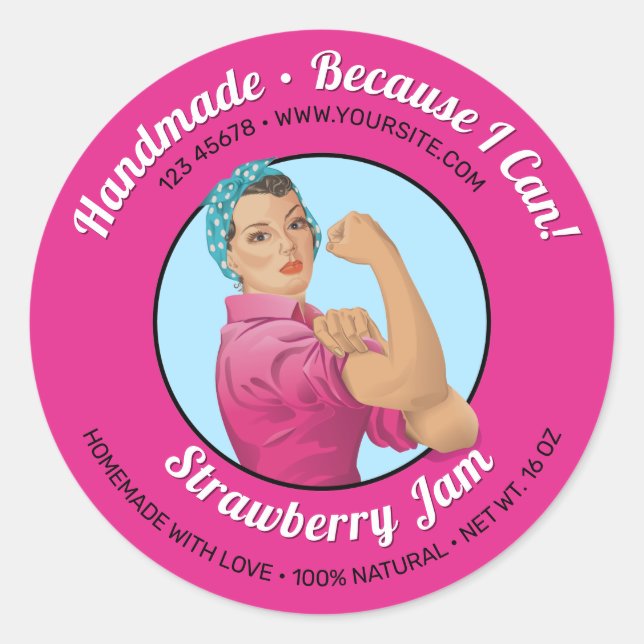 Rosie the Riveter Jar Lid Label (Front)