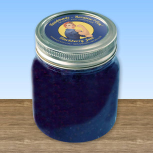 Rosie the Riveter Jar Lid Round Sticker