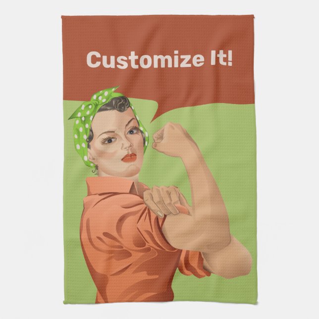 Rosie the Riveter Kitchen Towel (Vertical)