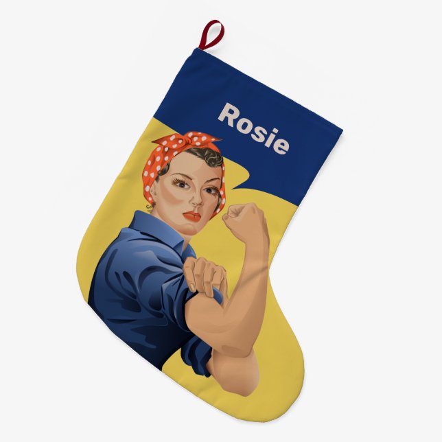 Rosie the Riveter Large Christmas Stocking (Front (Hanging))