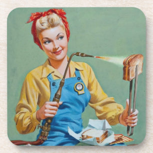 Rosie the Riveter Makes Toasted Cheese Coaster