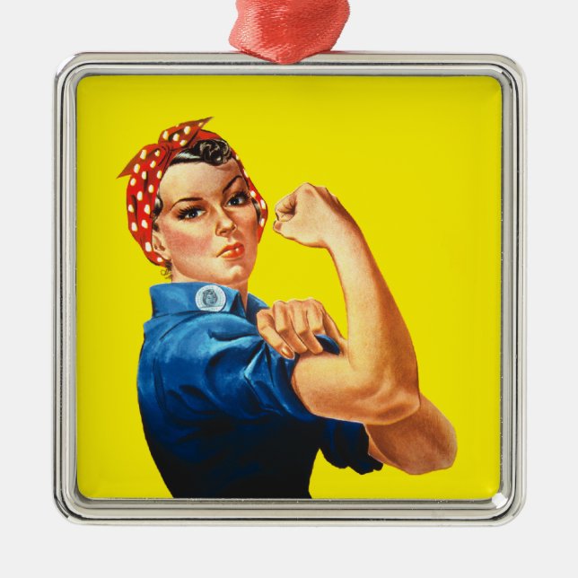 Rosie The Riveter Metal Ornament (Front)