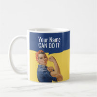 Rosie the Riveter Mugs | Personalised text