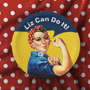 Rosie the Riveter Paper Plate Personalise