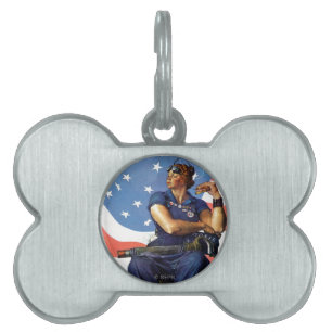 "Rosie the Riveter" Pet ID Tag