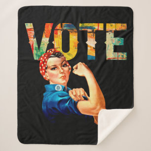 Rosie the Riveter Political Poster Vote Election Sherpa Blanket