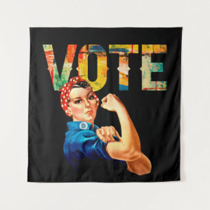 Rosie the Riveter Political Poster Vote Election Tapestry