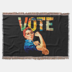 Rosie the Riveter Political Poster Vote Election Throw Blanket