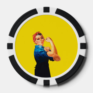 Rosie The Riveter Retro Design Style Poker Chips