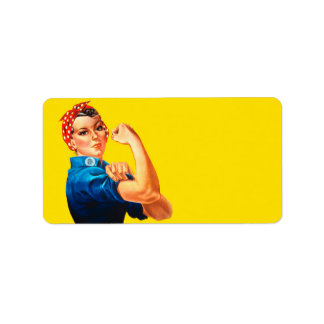Rosie The Riveter Retro Style Icon Label