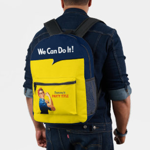 Rosie The Riveter Retro Style Printed Backpack