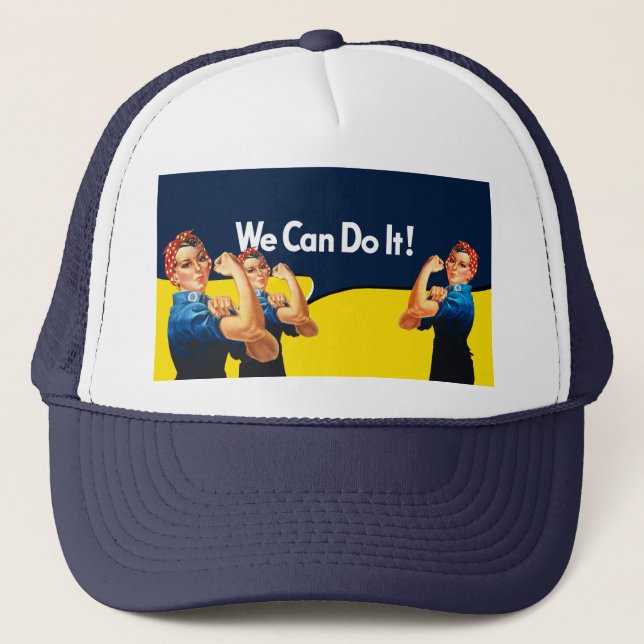 Rosie The Riveter Retro Style Trucker Hat (Front)