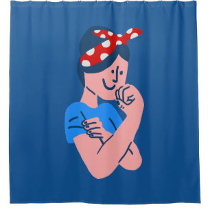 rosie the riveter rockabilly retro icon shower curtain