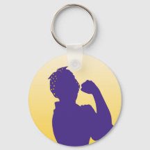 Rosie the Riveter silhouette - gold and purple Key
