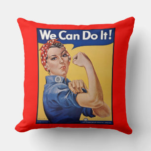 Rosie the Riveter: Strong Women Female Empowerment Cushion