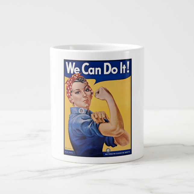 Rosie the Riveter: Strong Women Female Empowerment Large Coffee Mug (Front)