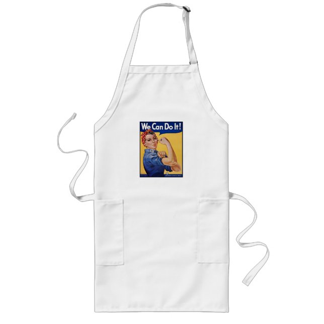 Rosie the Riveter: Strong Women Female Empowerment Long Apron (Front)
