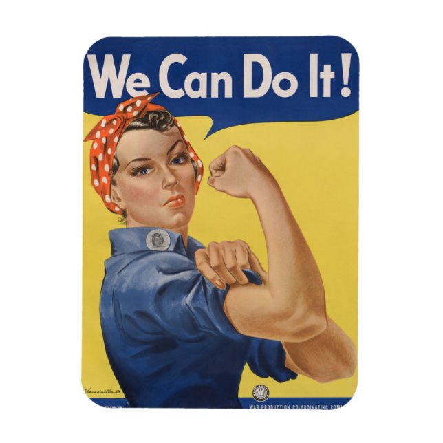 Rosie the Riveter: Strong Women Female Empowerment Magnet (Vertical)