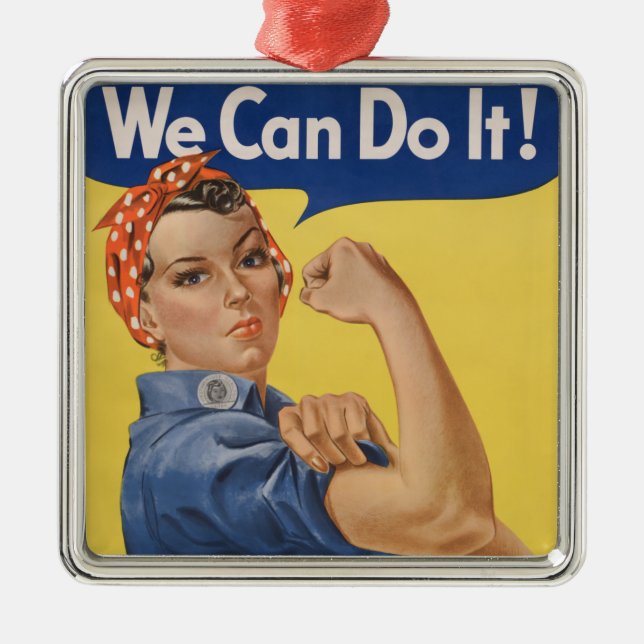 Rosie the Riveter: Strong Women Female Empowerment Metal Ornament (Front)