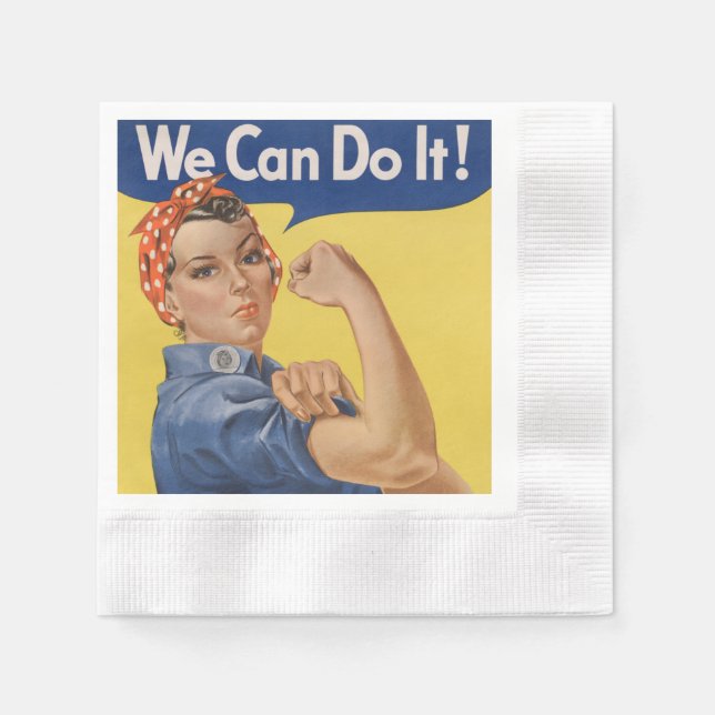 Rosie the Riveter: Strong Women Female Empowerment Napkin (Front)