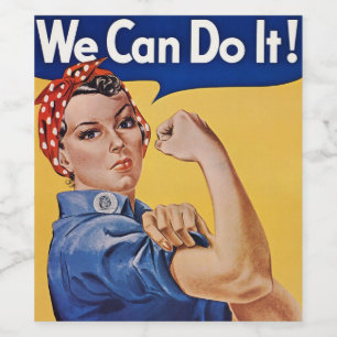 Rosie the Riveter: Strong Women Female Empowerment Wine Label