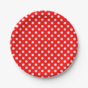 Rosie The Riveter Style Happy Polka Dots Paper Plate