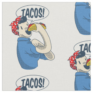 rosie the riveter taco cinco de mayo fabric