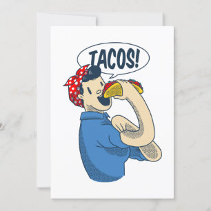 rosie the riveter taco cinco de mayo invitation