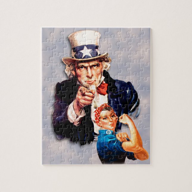 Rosie the Riveter & Uncle Sam design Jigsaw Puzzle (Vertical)