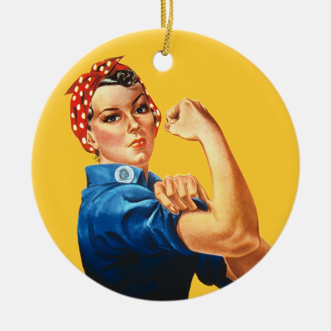 Rosie the Riveter Vintage Feminism Ornament (Front)