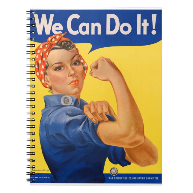 Rosie the Riveter Vintage Poster Notebook (Front)