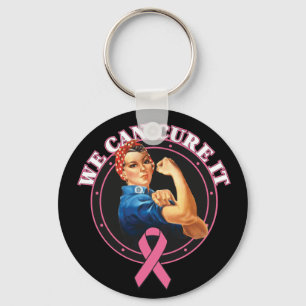 Rosie The Riveter We Can Cure It Breast Cancer Key Ring