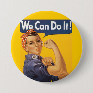 Rosie the Riveter "We Can Do IT " 7.5 Cm Round Badge