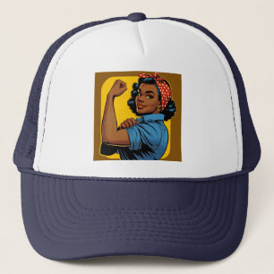 Rosie the Riveter We Can Do It! African American Trucker Hat