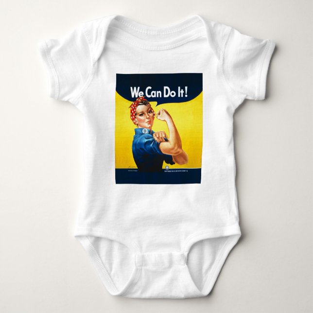 Rosie the Riveter "We Can Do It!" Baby Bodysuit (Front)