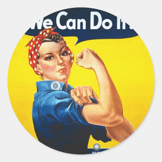 Rosie the Riveter – “We Can Do It!” Classic Round Sticker (Front)