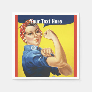 Rosie the Riveter We Can Do It custom text Napkin