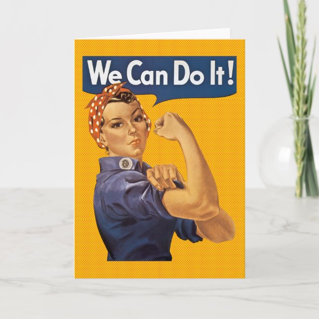 Rosie the Riveter We Can Do It Red Polka Dots Card (Front)
