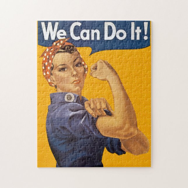 Rosie the Riveter We Can Do It! Red Polka Dots Jigsaw Puzzle (Vertical)