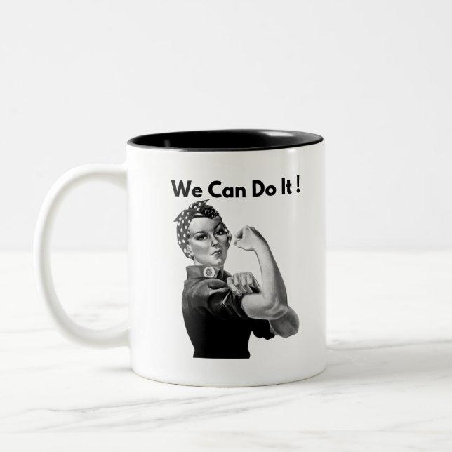 Rosie The Riveter We Can Do It Two-Tone Coffee Mug (Left)