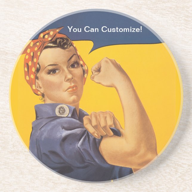 Rosie the Riveter We Can Do It! Your Text Here Coaster (Front)