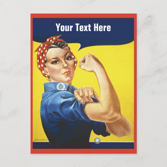 Rosie the Riveter with your custom text Postcard (Front)