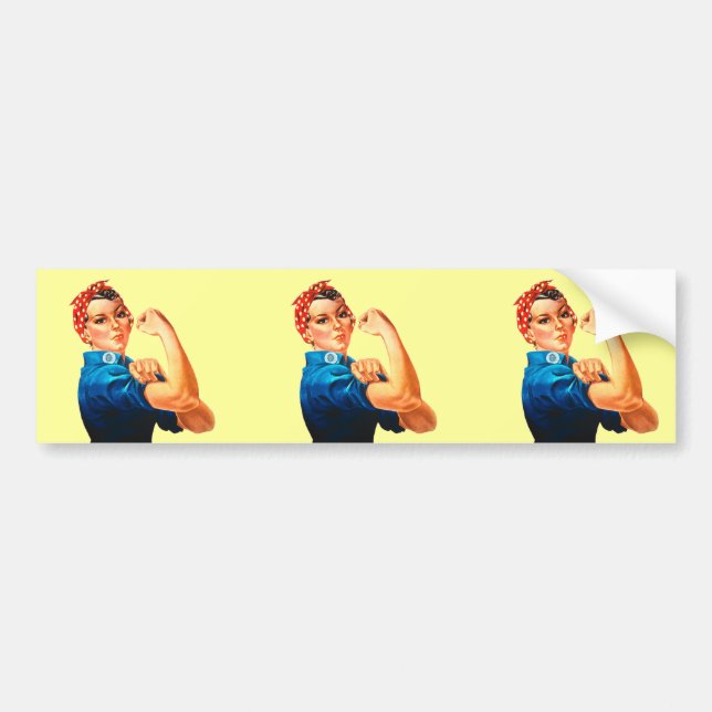 Rosie The Riveter WWII Poster Bumper Sticker (Front)
