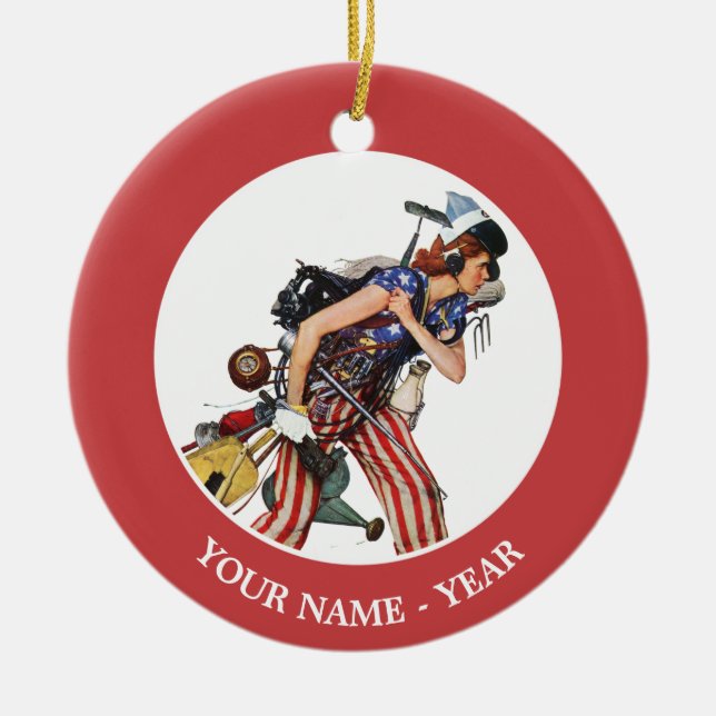 Rosie to the Rescue Ceramic Ornament (Front)