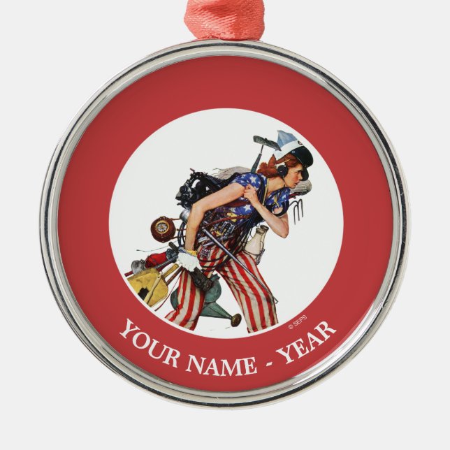 Rosie to the Rescue Metal Ornament (Front)