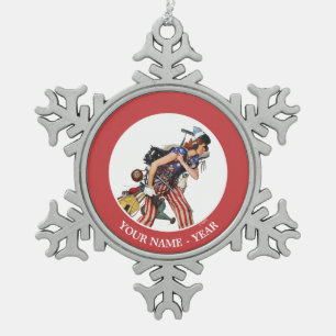 Rosie to the Rescue Snowflake Pewter Christmas Ornament