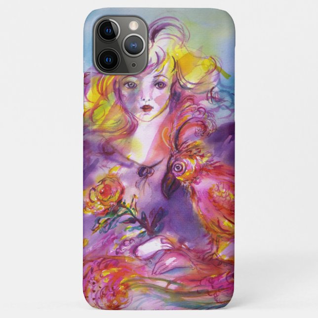 ROSINA /Young Girl with Rose and Parrot Case-Mate iPhone Case (Back)