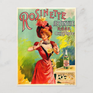 Rosinette Absinthe Rose Oxygénée Vintage Fine Art Postcard