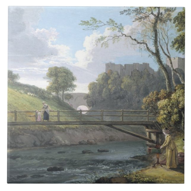 Roslin Castle, Midlothian (w/c and gouache on pape Tile (Front)